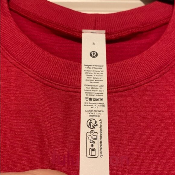 lululemon athletica Red Swiftly High-Low Short Sleeve Tee, Size 8, NWT - Picture 2 of 6